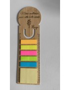 Marque page - règle avec post-it en bois de bambou