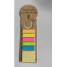 Marque page - règle avec post-it en bois de bambou