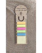 Marque page - règle avec post-it en bois de bambou