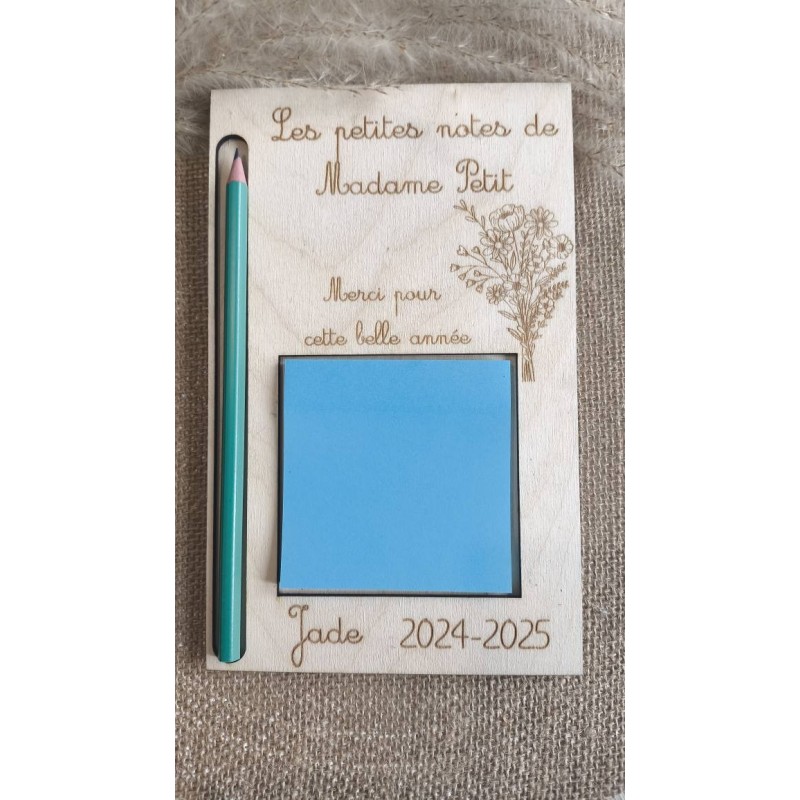 Support en bois pour post-it