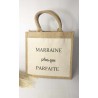 Sac en toile de jute " Marraine"